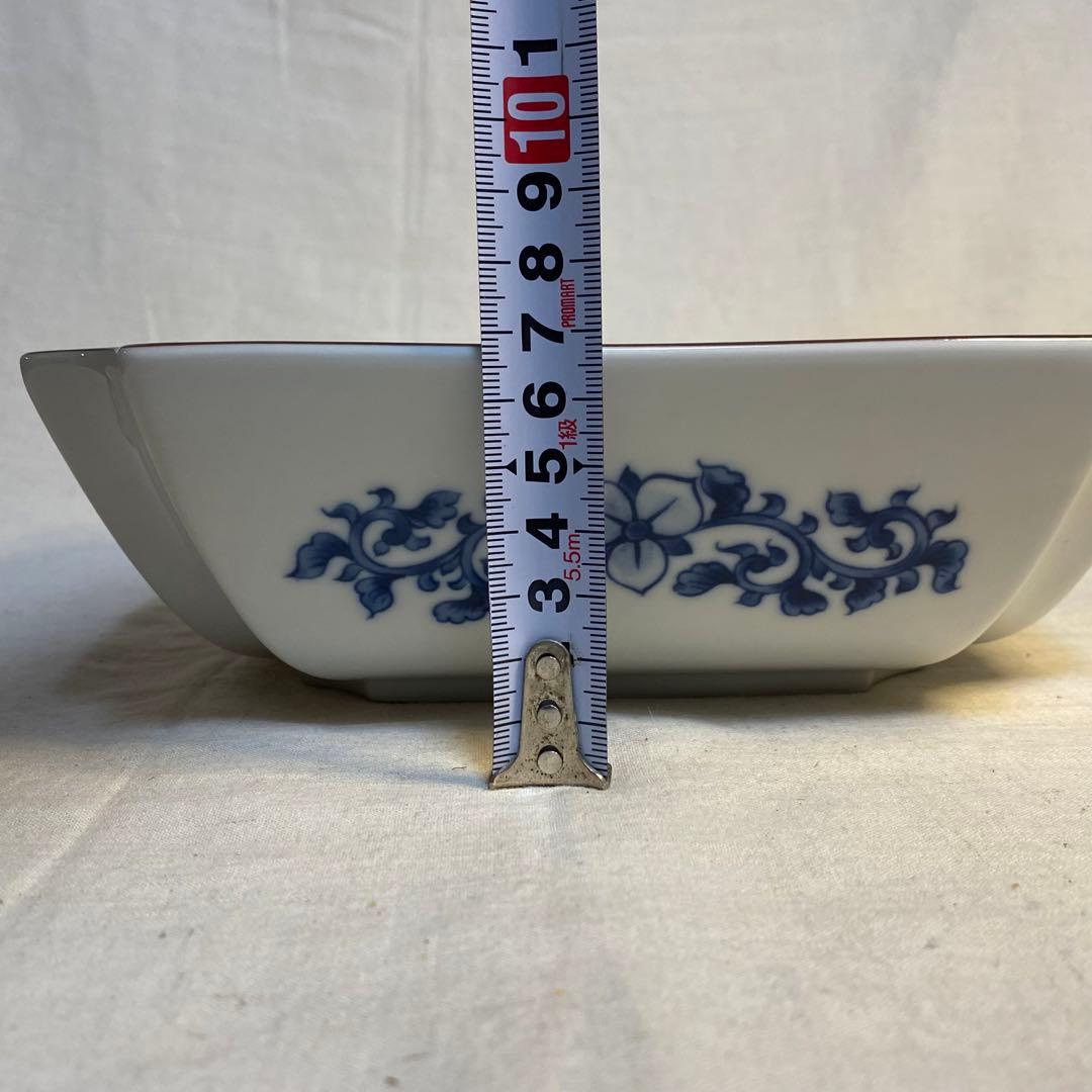 有田焼　幸山窯　大鉢　角鉢　花の図　七宝