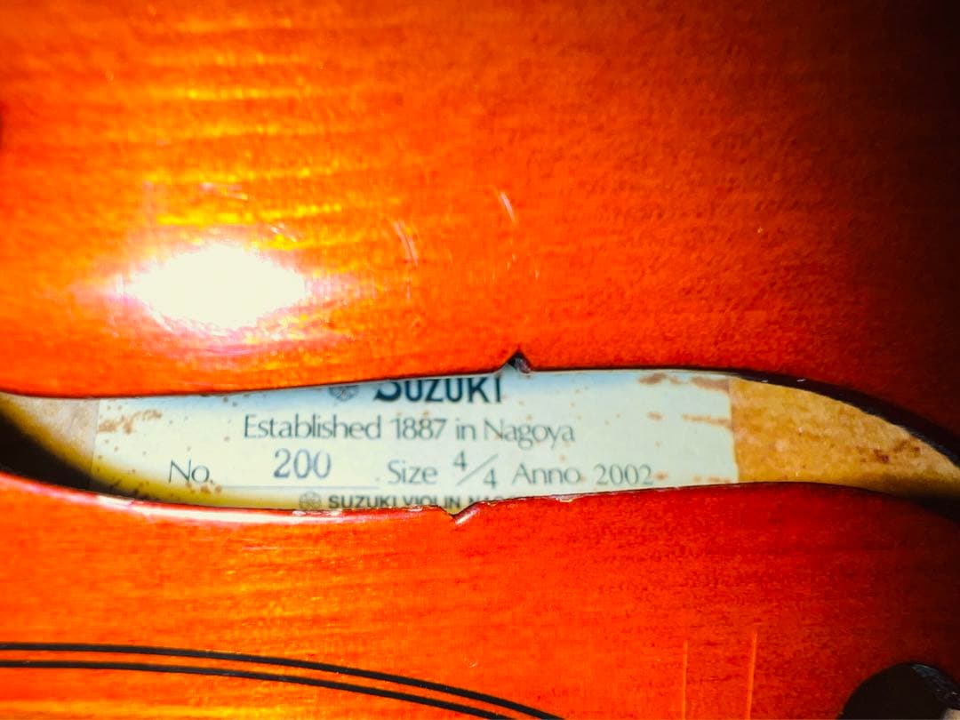 SUZUKI バイオリン NO 200 4/4 Anno 2002 ケース
