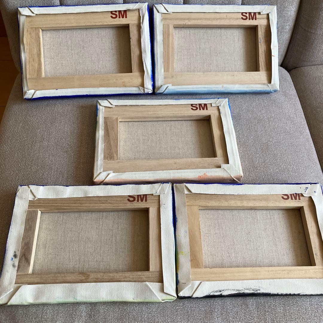 ５枚セット　油絵　インテリア　絵　ハンドメイド　アート　ハワイ　ロンハーマン