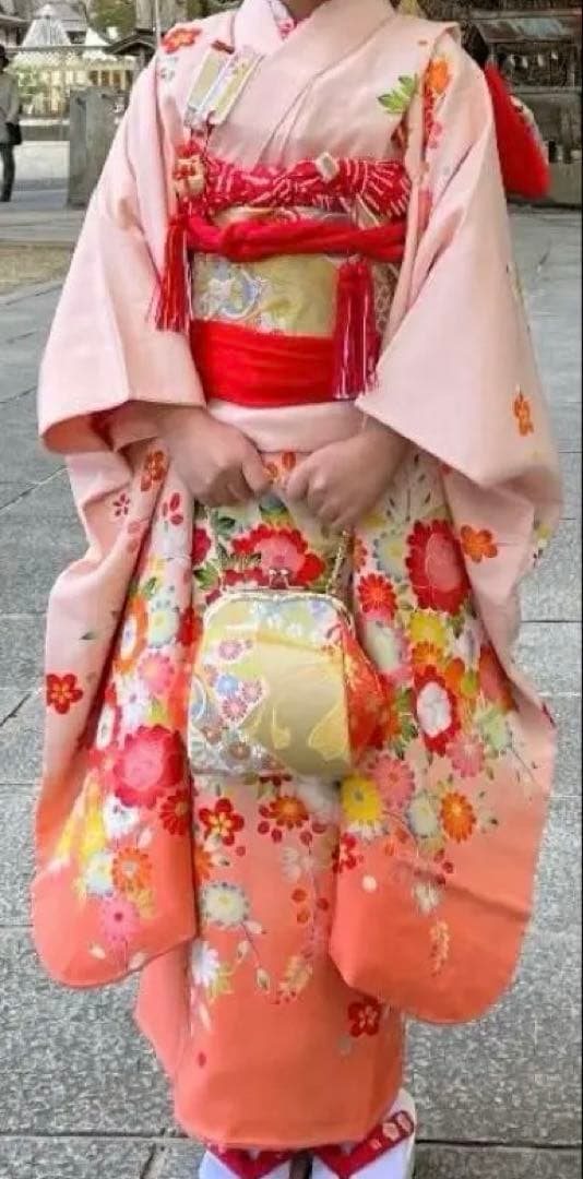 【豪華友禅】七五三　5歳〜7歳　女の子　正絹　ピンク系