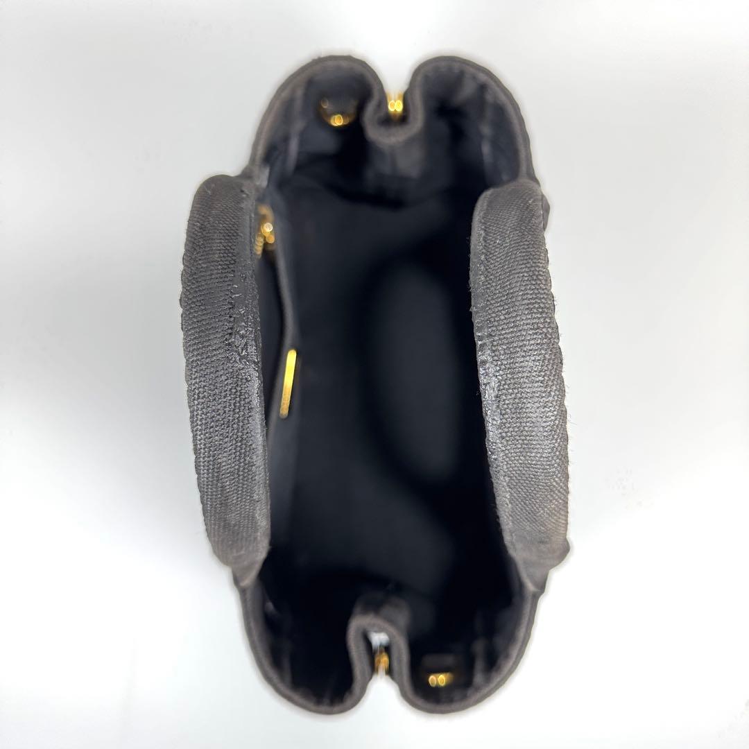 PRADA カナパ S ブラックキャンバス ハンドバッグ