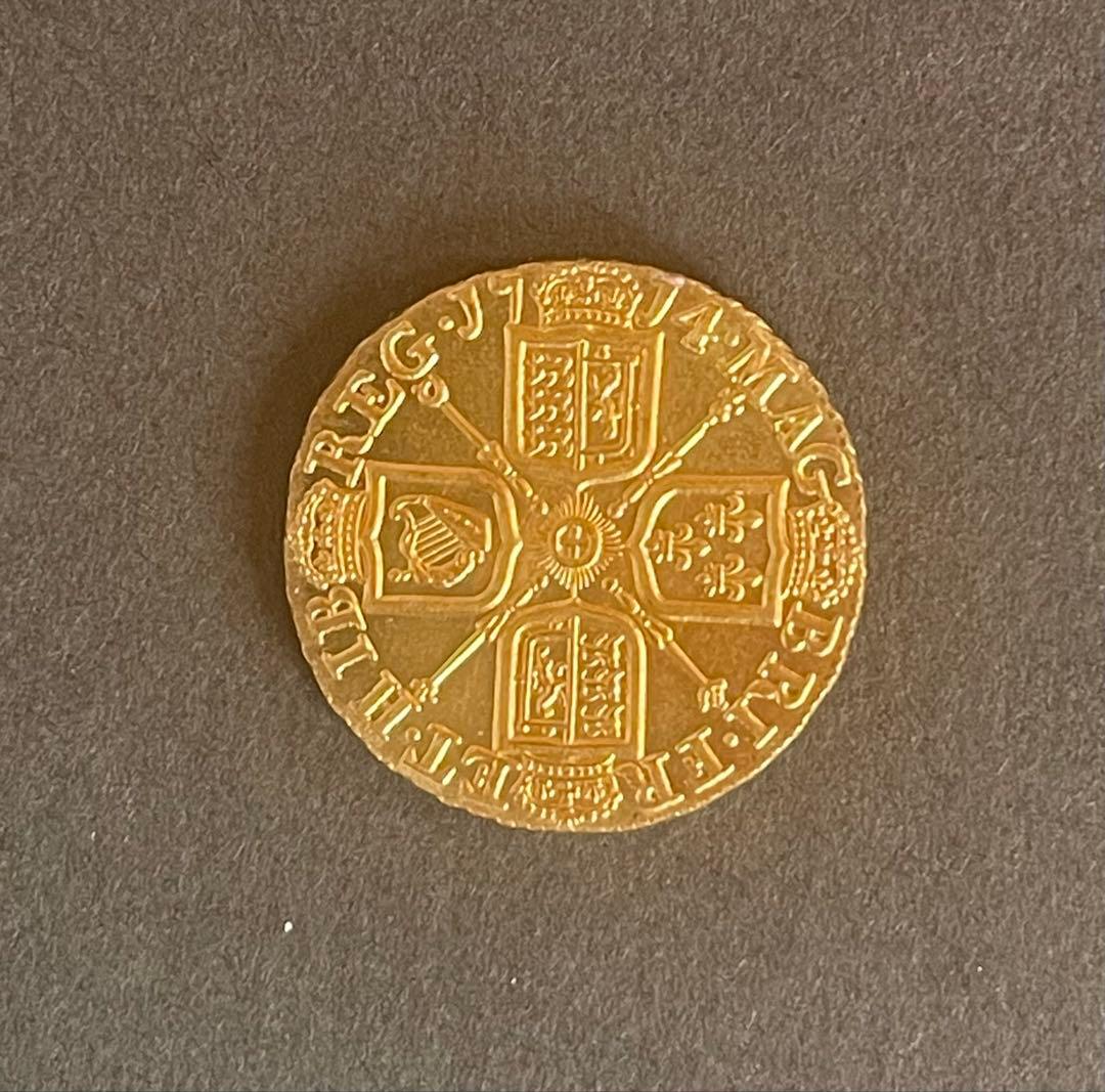 アン女王 ゴールド 23.7mm 美彫刻 アンティーク金貨