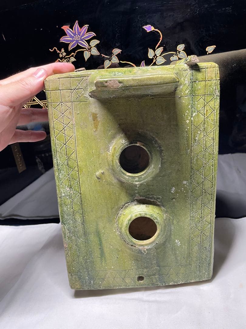 漢緑釉。灶台。漢時代。陶器。古美術。骨董品。舊家蔵出し。稀少