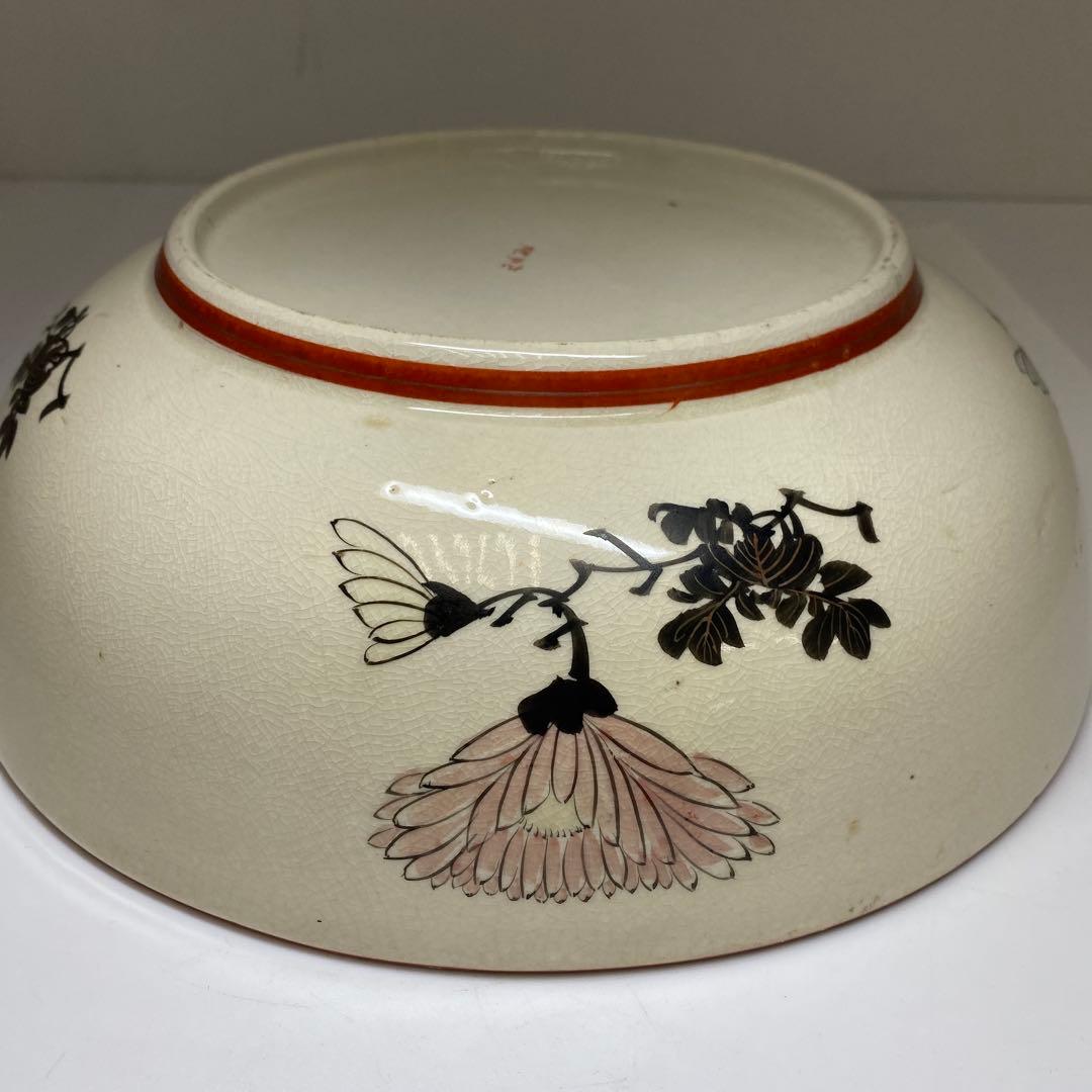 eaccさん専用時代　九谷焼　フクロウ図鉢　直径27㎝　東Y7-0306①タエチ