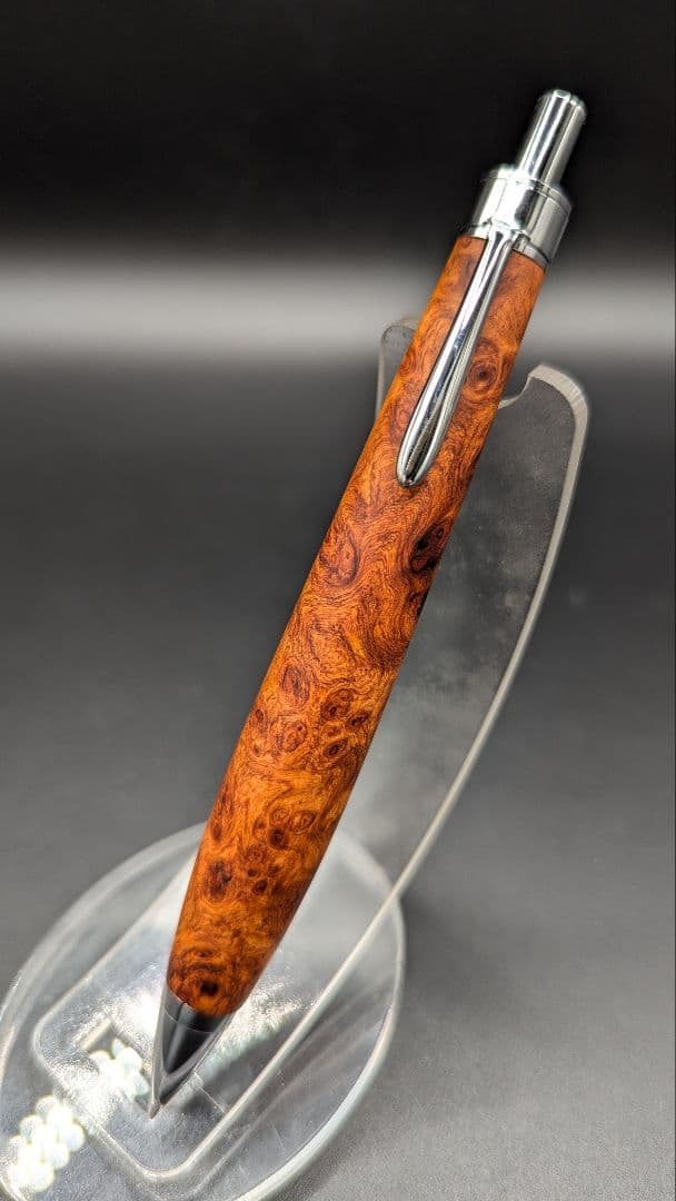 226ペン工房翌檜 本花梨瘤杢 木軸シャーペン 木軸ボールペン