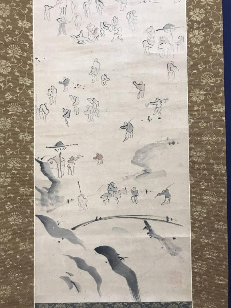 【真作】池大雅/人物図/掛軸/名家伝来/AC-594