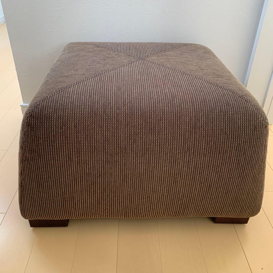 HUGO ブラウン オットマン　スクエアスツール