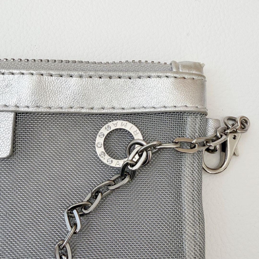 アンテプリマ　スタンダード　スクエア　ミディアム　シルバー　インナーポーチ付き