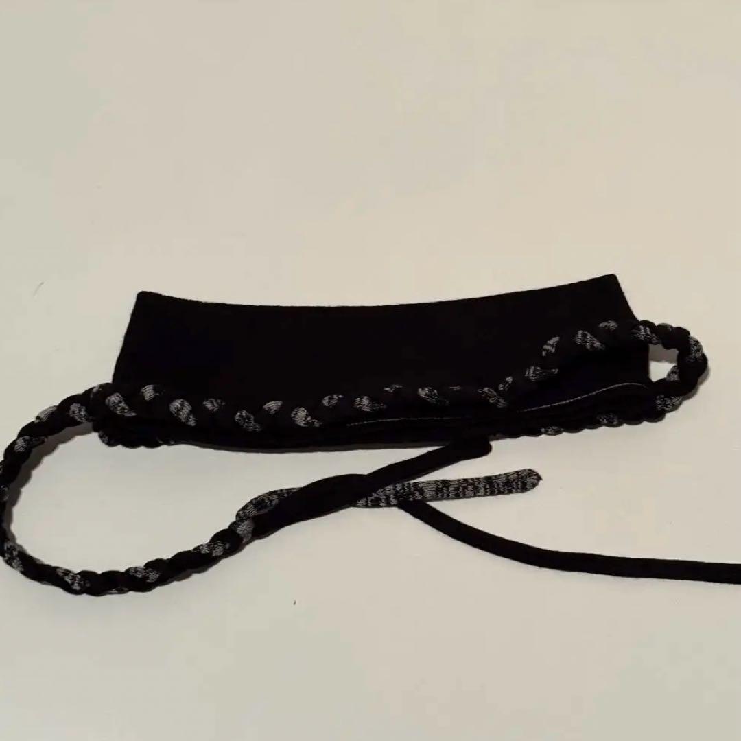 ヘアアクセサリー PERVERZE Braid Trim Knit Hair Band Black