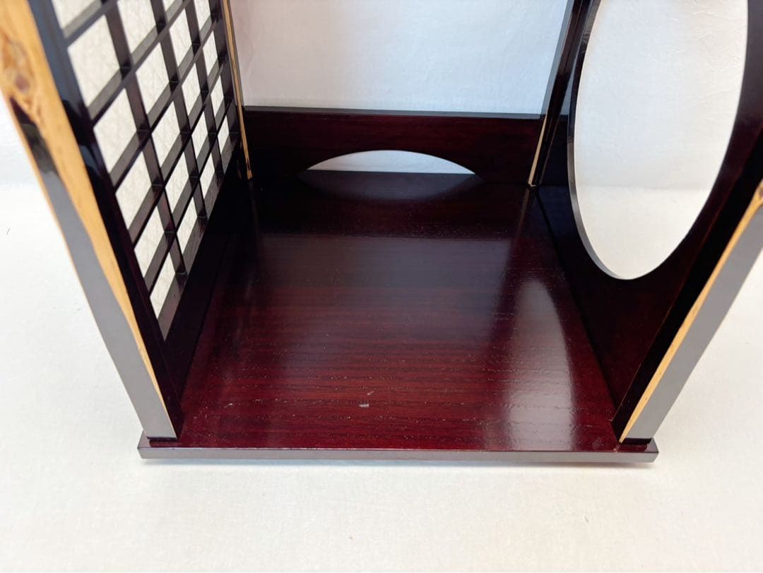 美品 茶道具 塗師 表惠造 木製溜塗 吉野棚 圓能斎好写 組み立式 共箱