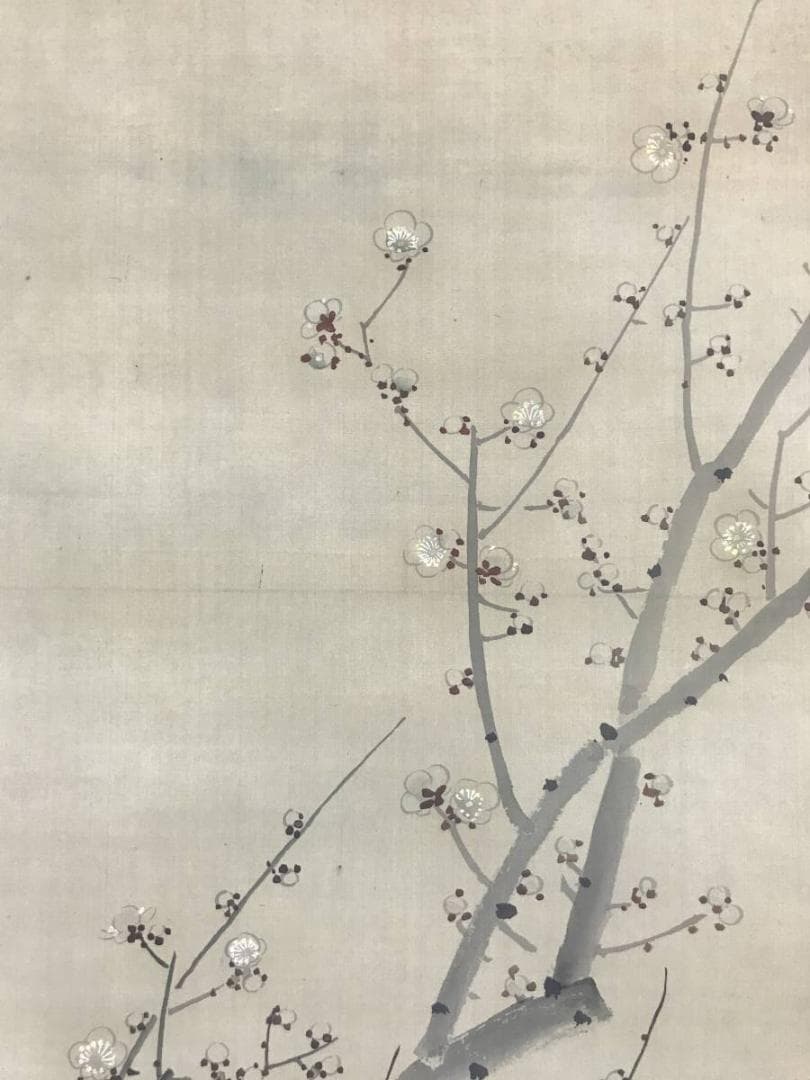 【真作】平井直水/梅蘭に鴬図/花鳥図/早春図/掛軸/名家伝来/AC-590