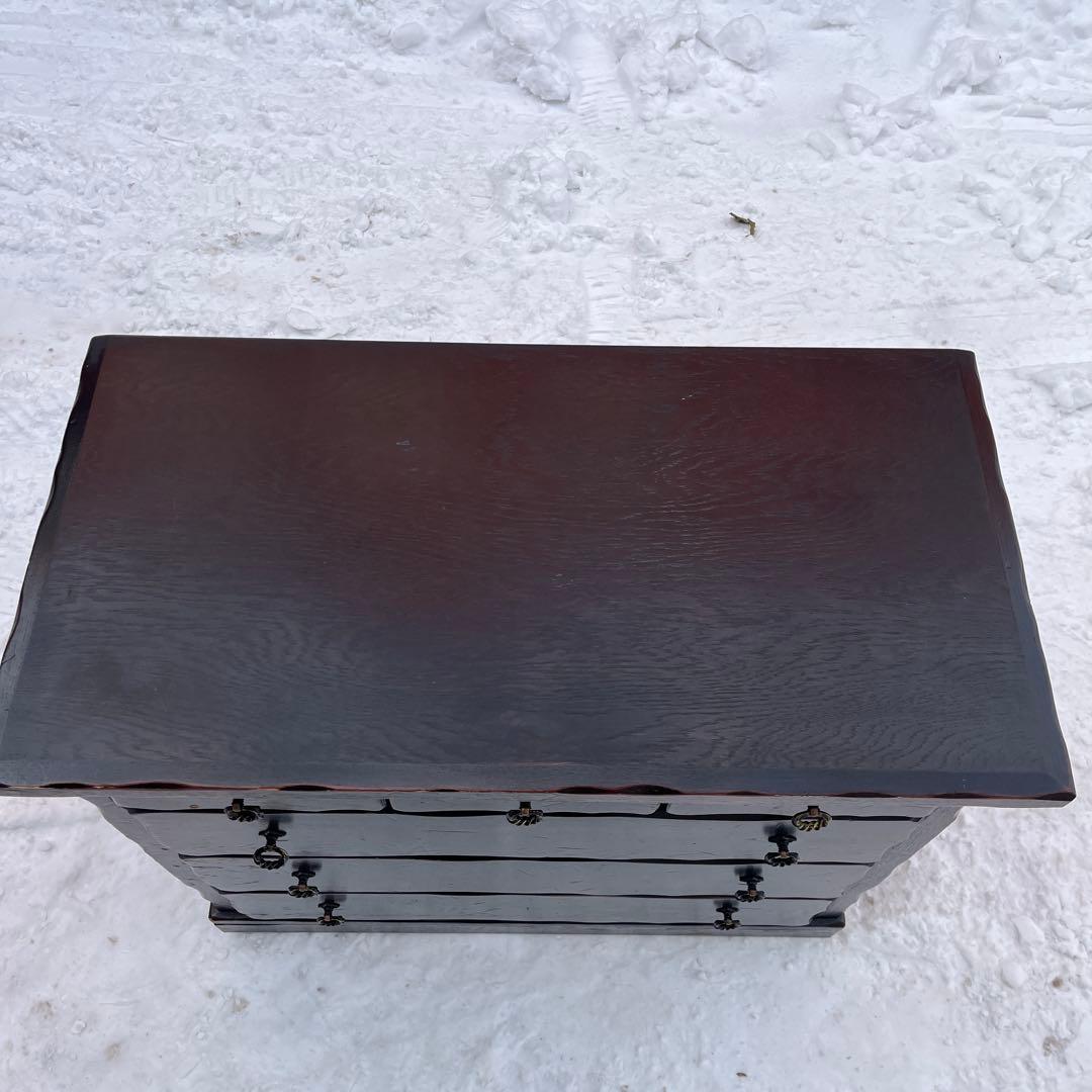 表面キハダ材】レトロ 4段 箪笥 ハセガワ製 アンティーク調 収納家具