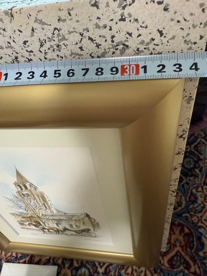 藤田西洋 馬と馬車の風景 センジェルメン ドゥ プレ教会