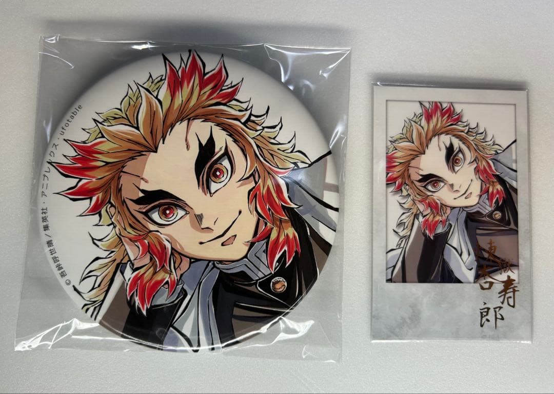 鬼滅の刃　煉獄杏寿郎　コミケC104　寝そべり　缶バッチ　チェキ風ブロマイド