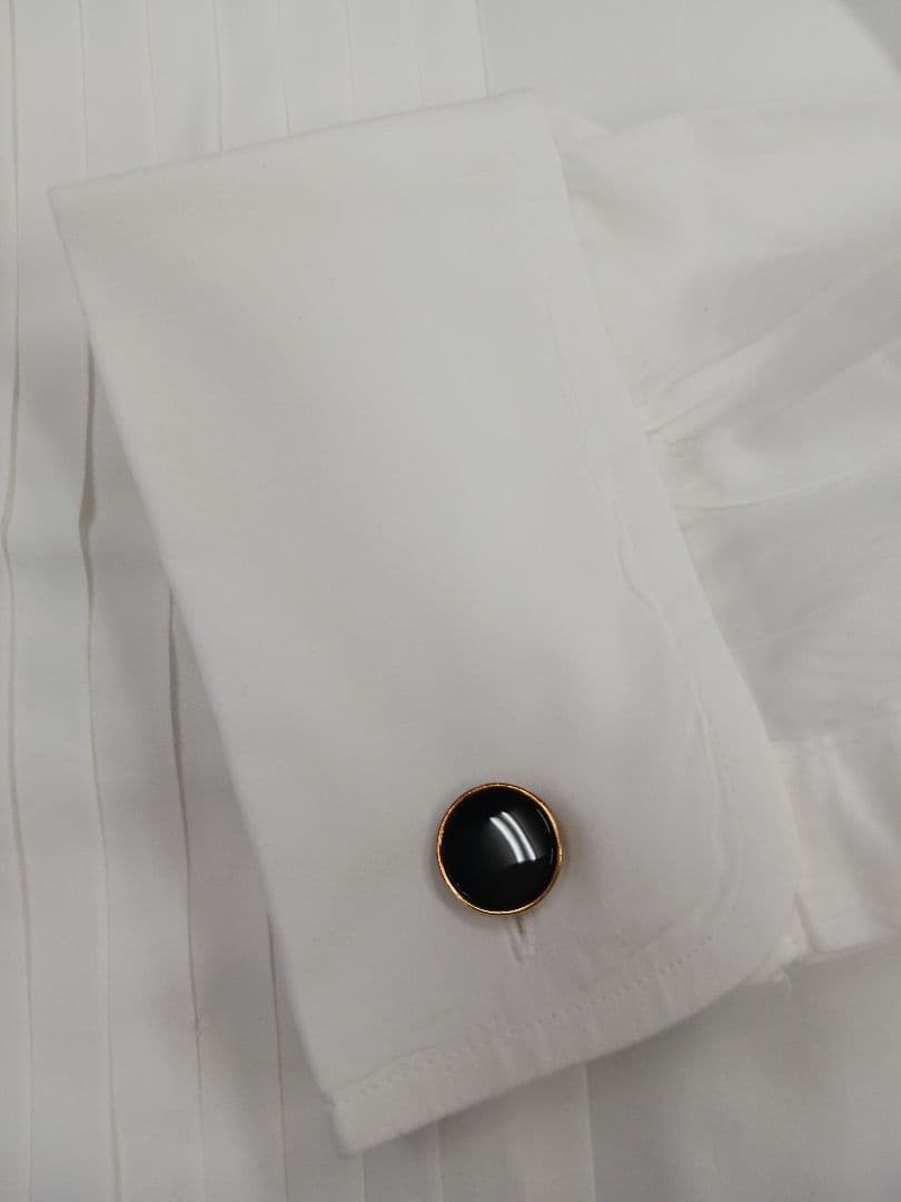 ブルックスブラザーズタキシードシャツ用　黒オニキスフォーマルセット