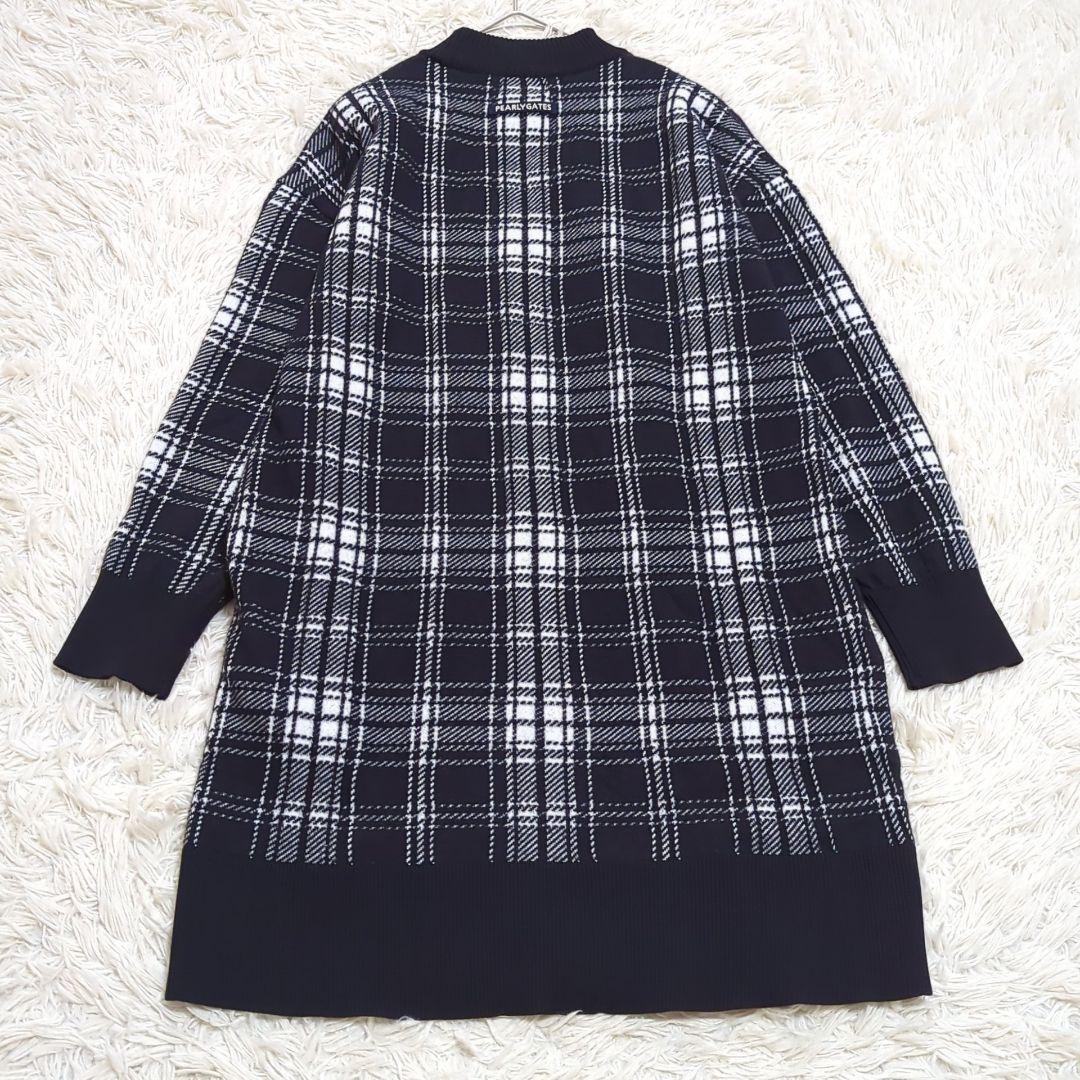 美品 パーリーゲイツ 22年モデル ニットワンピース チェック ハイネック