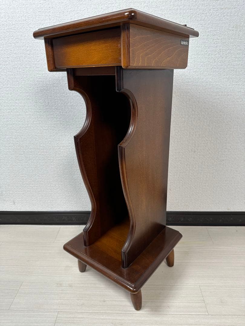 カリモク オールドカリモク 電話台 花台 飾り棚 ※i4※ リビング収納