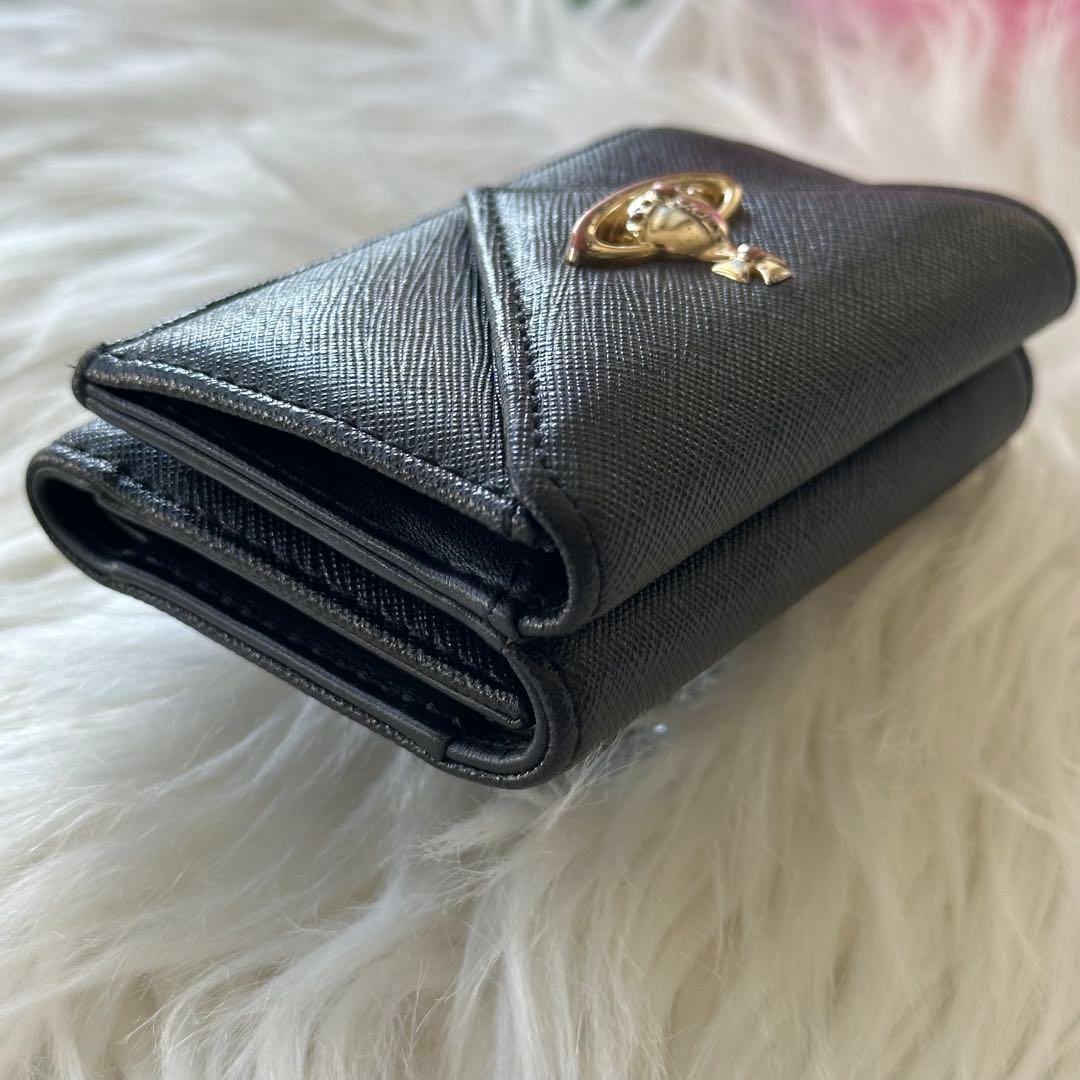 Vivienne Westwood 財布 ブラック 三つ折り レター型 レザー
