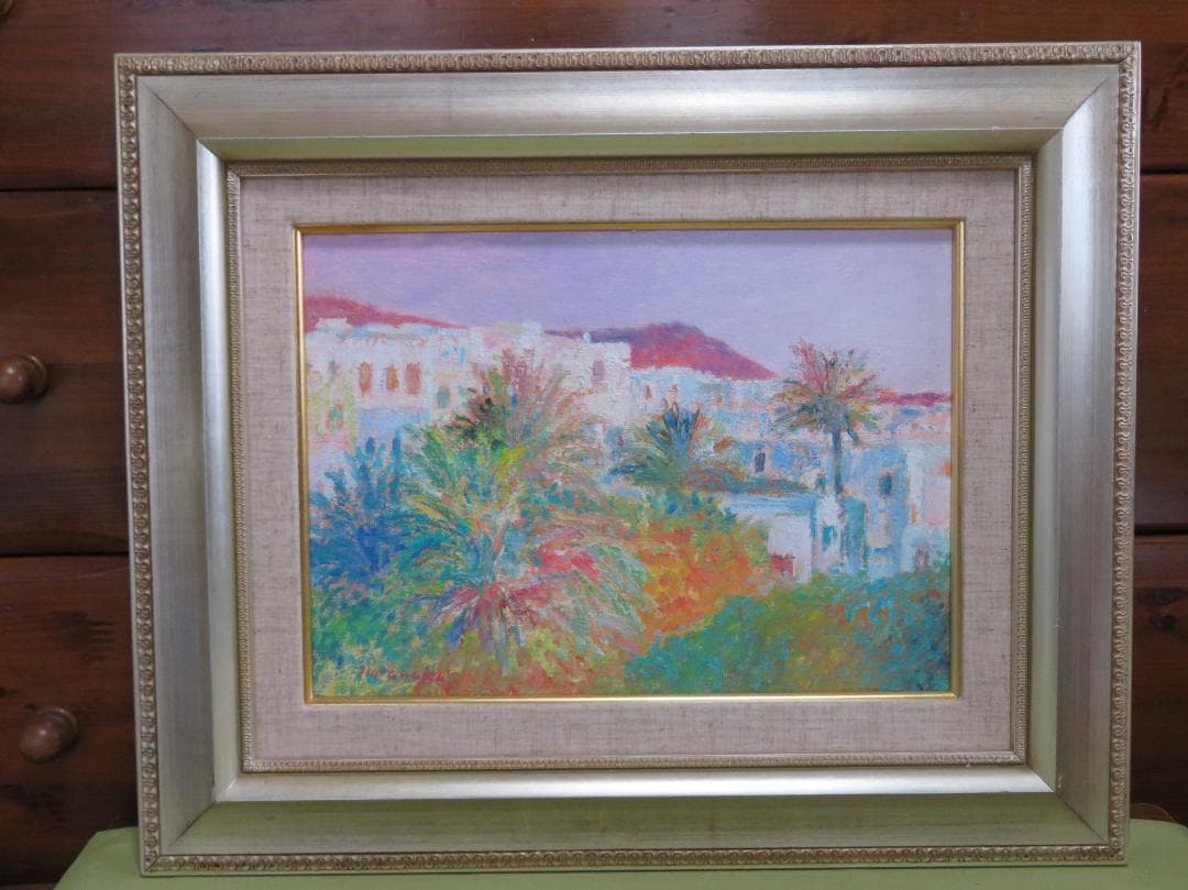 ◆ 畑中克仁　「ギリシャ（ミコノス島）」　油彩F4号　 真作保証 ◆