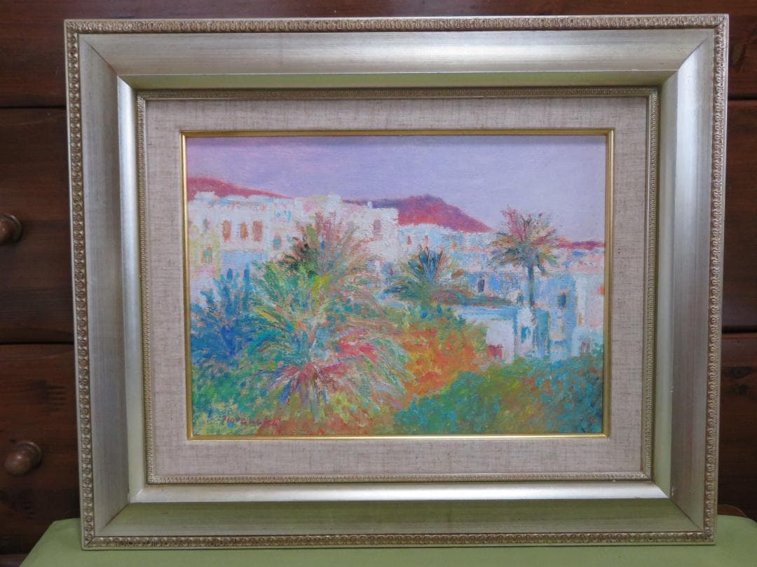 ◆ 畑中克仁　「ギリシャ（ミコノス島）」　油彩F4号　 真作保証 ◆