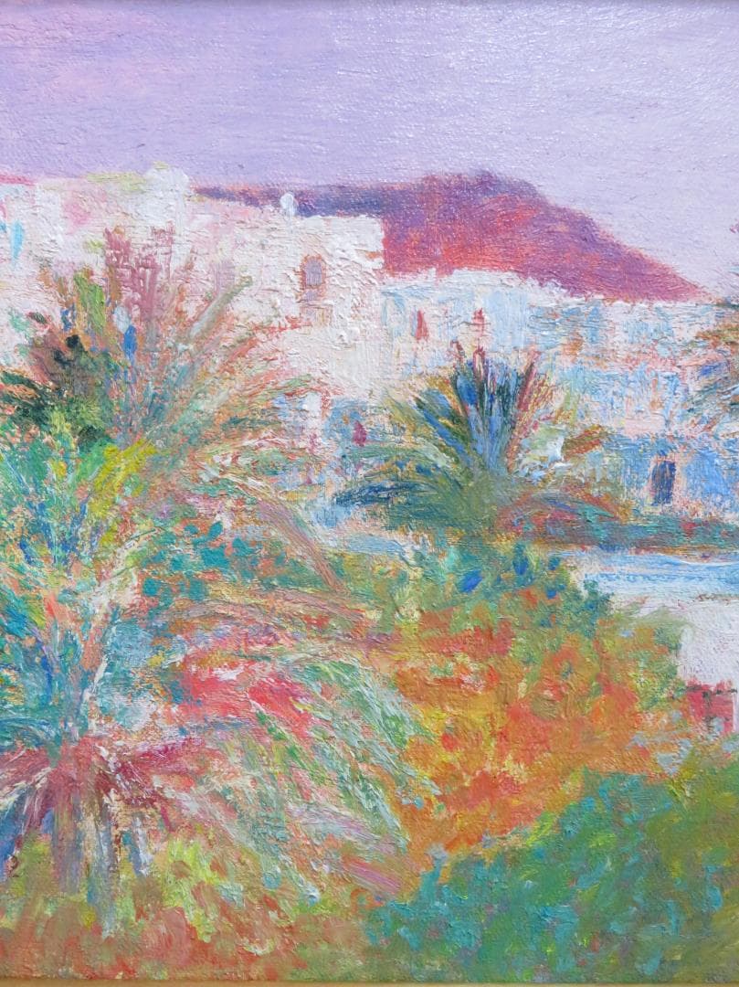 ◆ 畑中克仁　「ギリシャ（ミコノス島）」　油彩F4号　 真作保証 ◆