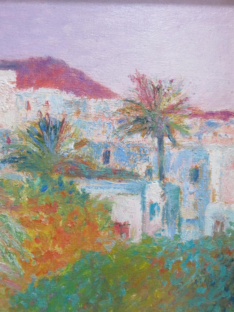 ◆ 畑中克仁　「ギリシャ（ミコノス島）」　油彩F4号　 真作保証 ◆