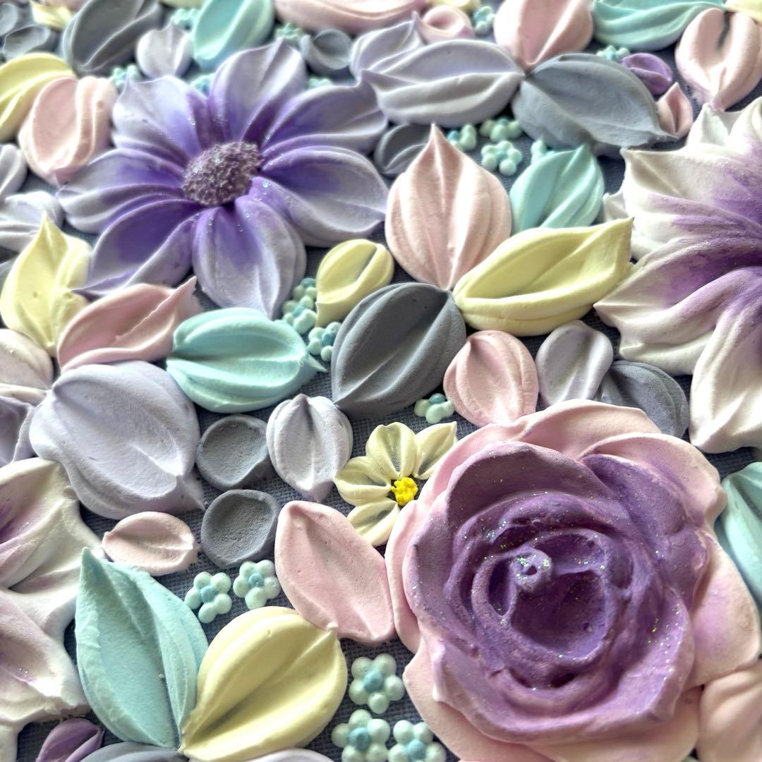 テクスチャーアート 花束 壁掛け インテリア 現代アート 花の絵