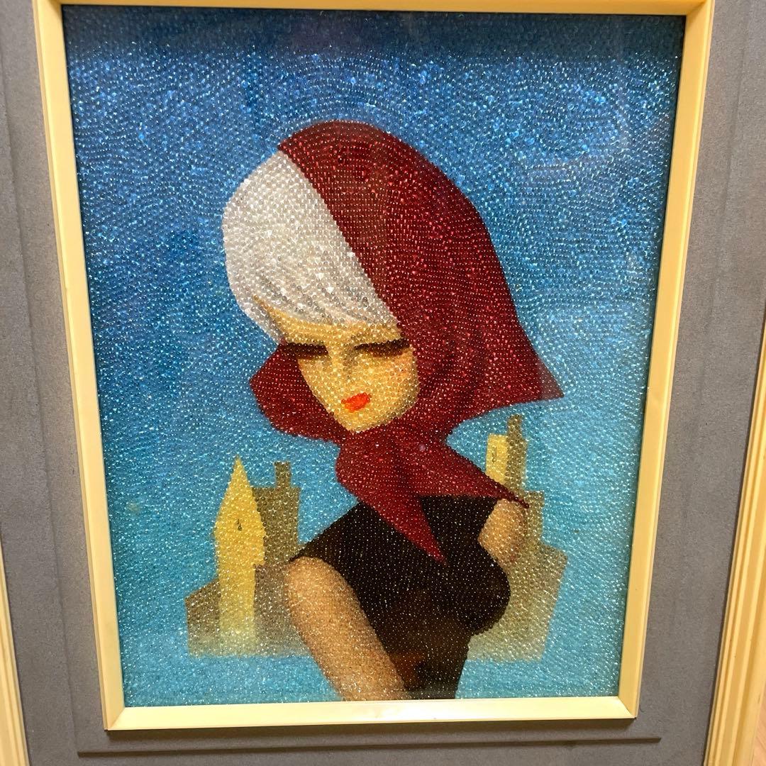 レトロ ビーズアート額 東郷青児 ビーズ額D - メルカリ