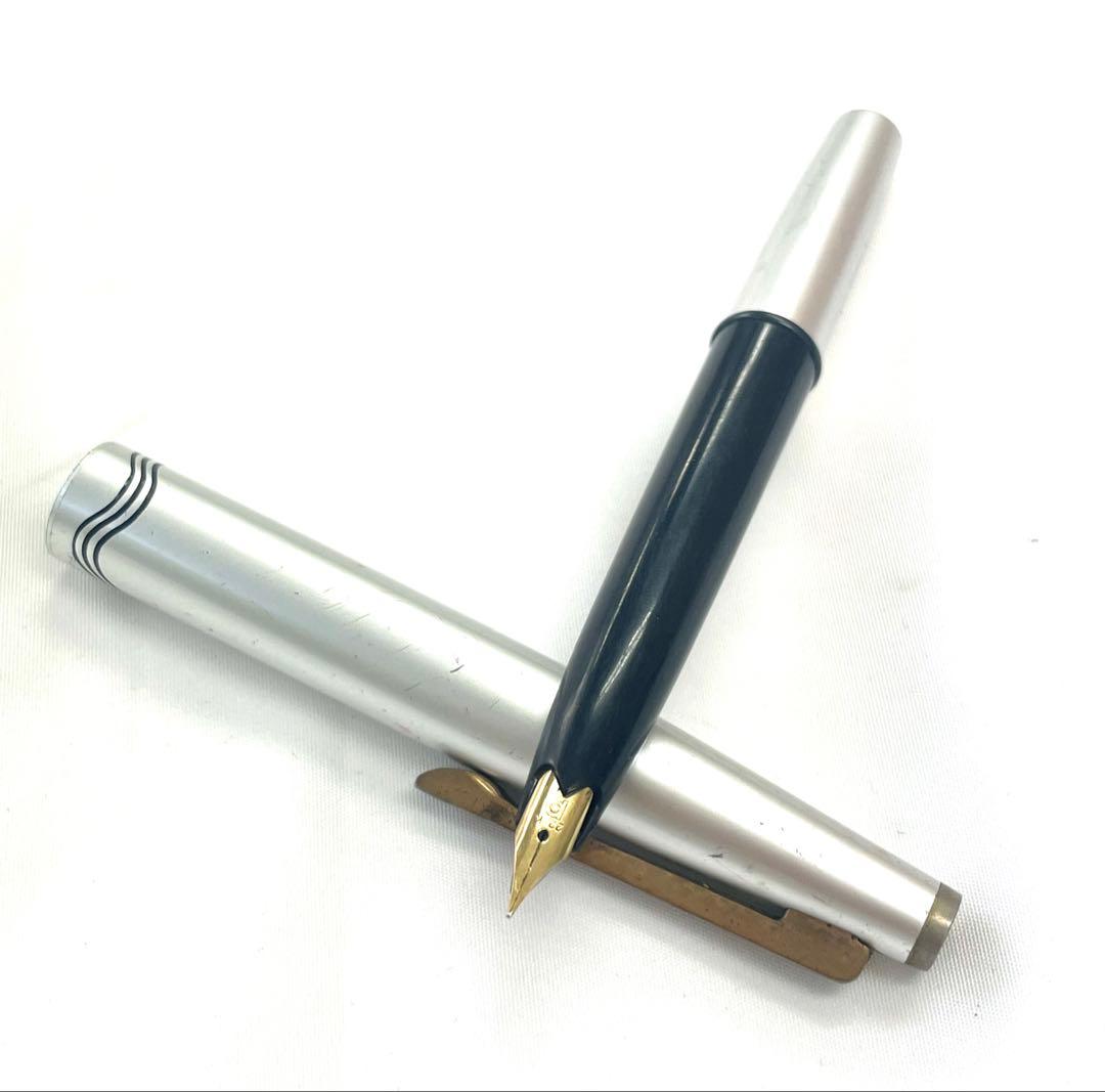 22金PLATINUM プラチナ万年筆 ペン先22K 本体シルバーカラー