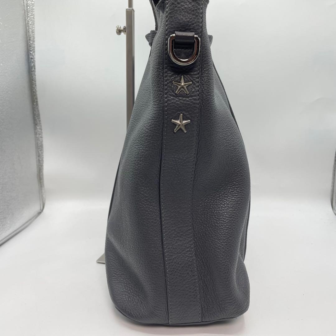 ジミーチュウ　サヴィル　トートバッグ　ビジネスバッグ　メンズ　レザー　グレー