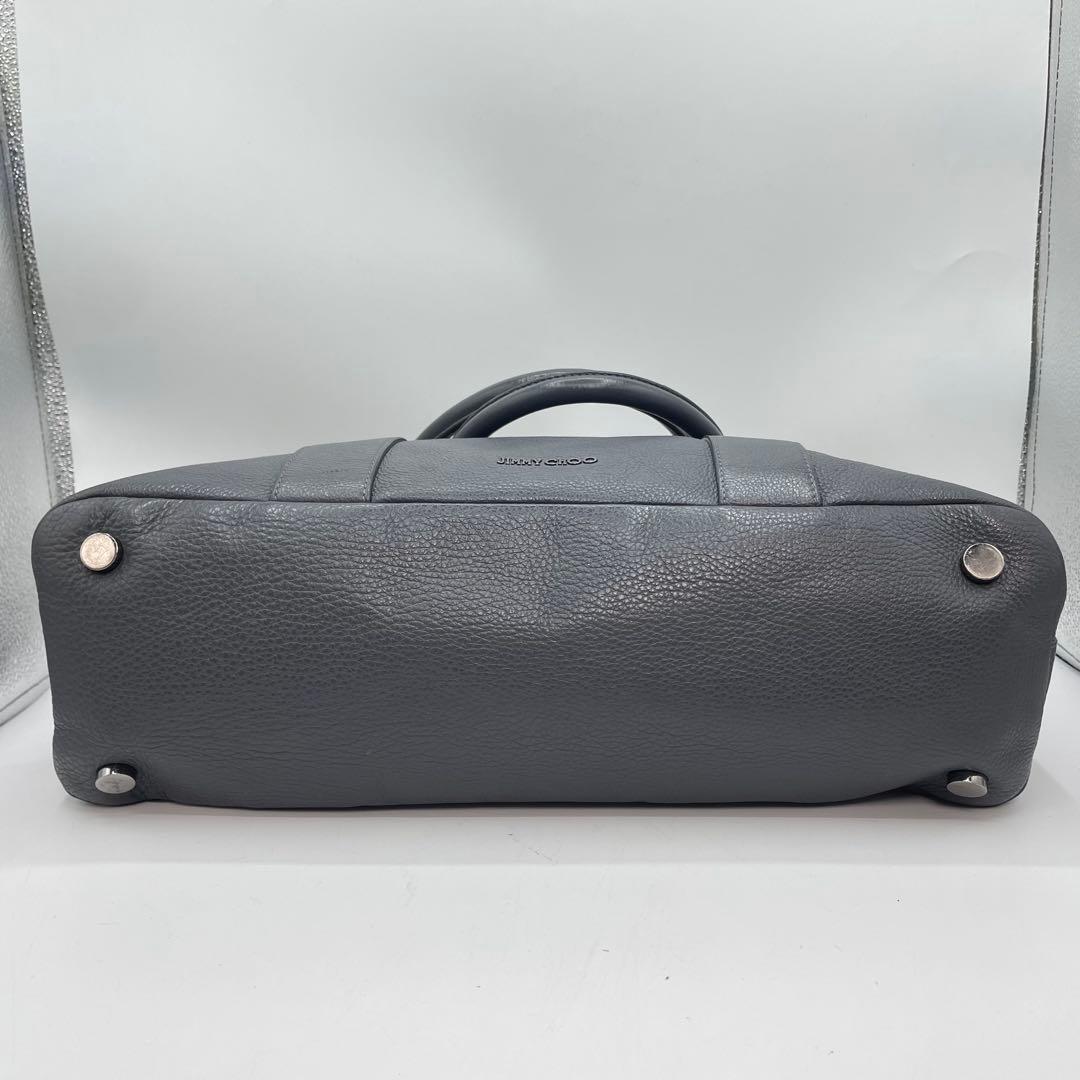 ジミーチュウ　サヴィル　トートバッグ　ビジネスバッグ　メンズ　レザー　グレー