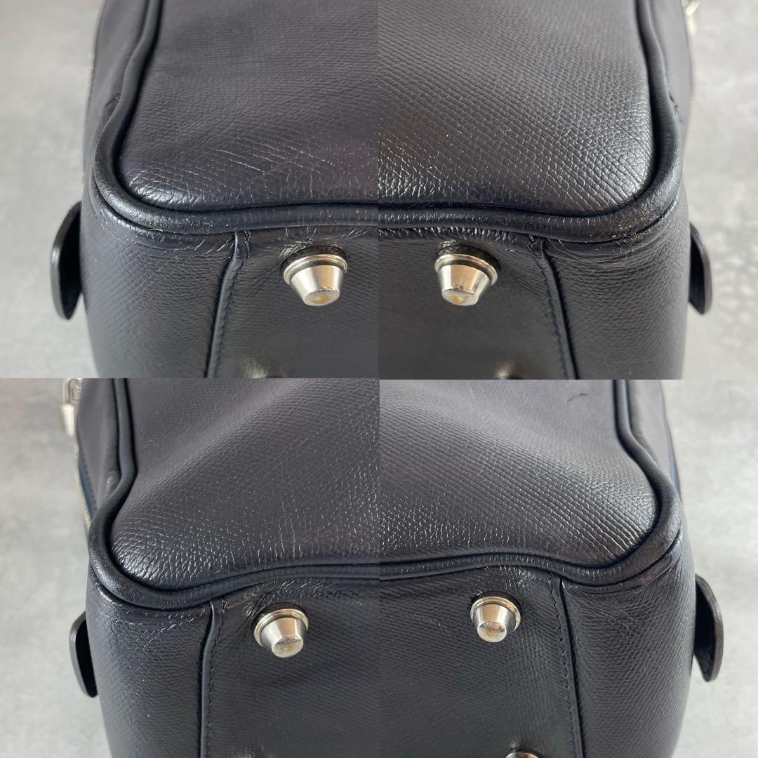 【美品✨】FUJITAKA 2way レザー ビジネスバッグ オーブ ネイビー