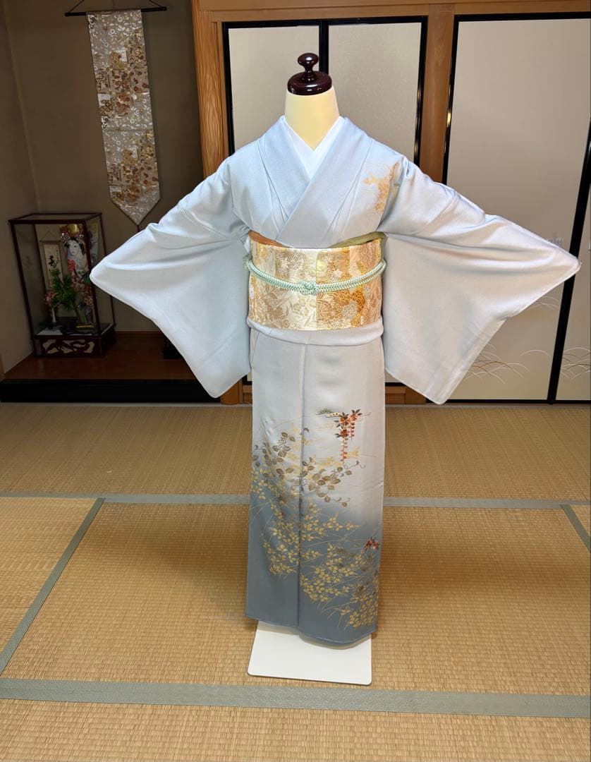 辻ヶ花模様の帯揚げ帯締めセット 4点フルセット正絹訪問着袋帯