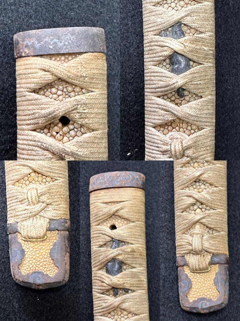 小太刀拵 刃渡約52.3cm 象嵌　亥目貫　鉄地鍔　竹光 古刀 時代物 古美術