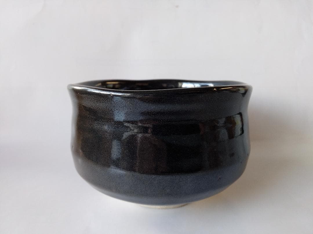 渋沢三久 作 黒釉 茶碗 共箱 共布 茶道具 茶器 抹茶碗 新品 未使用 保管品