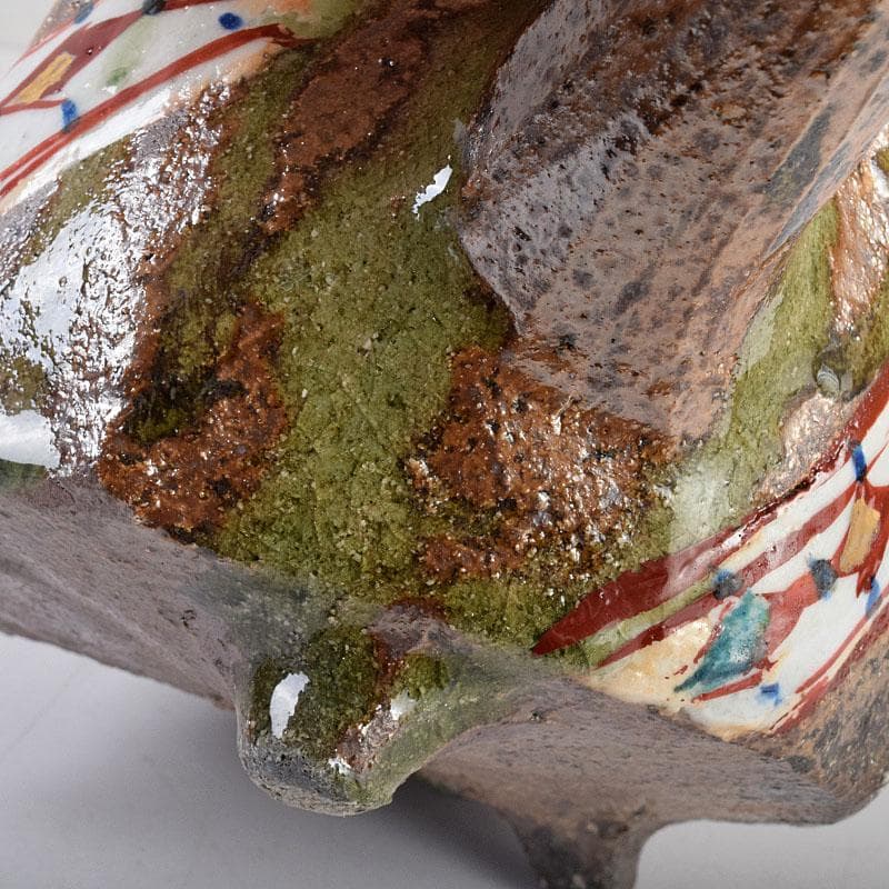 廣永窯 坪島土平作 金彩色絵 提酒器 共布共箱 D