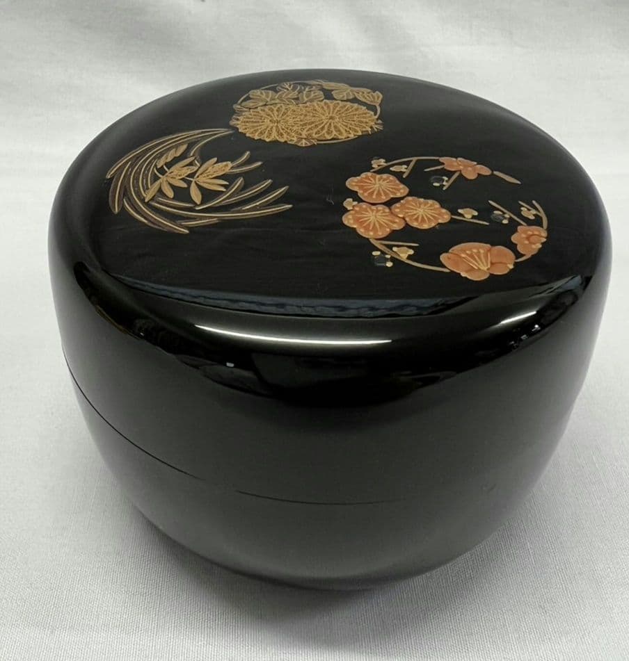 花丸蒔絵 平棗 池脇秀斉 輪島塗 茶道具