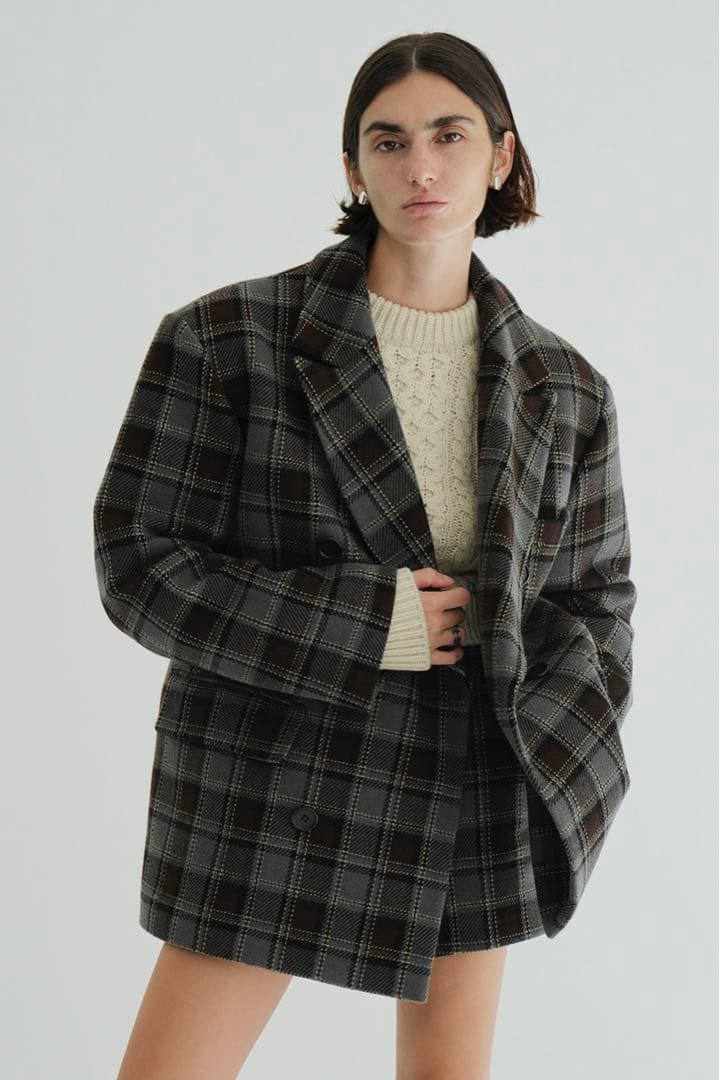 CLANE OVER SHOULDER PEAKED LAPEL COAT