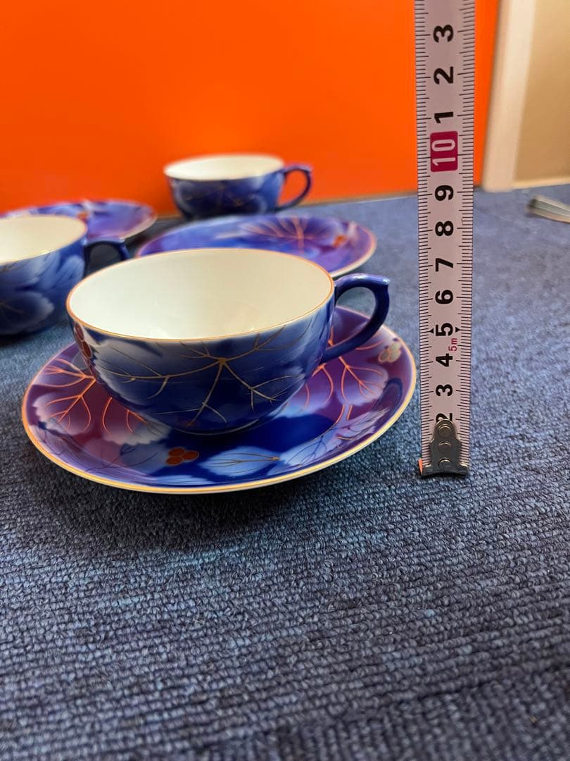 1144 深川製磁 金彩 葡萄瑠璃 カップ&ソーサー 5客 未使用 2025年