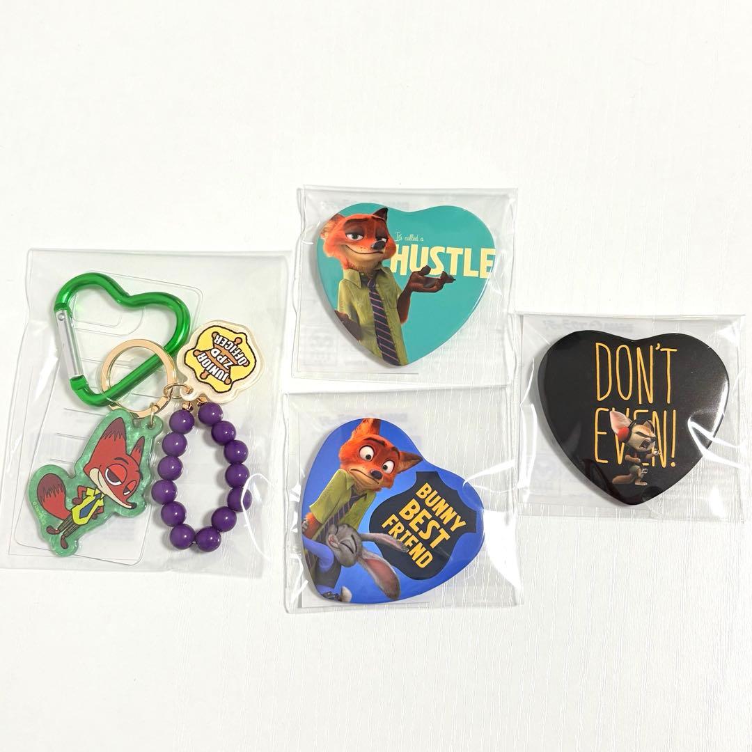 ズートピア DMMスクラッチ ニック フィニック キーチェーン ハート缶