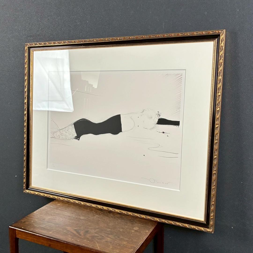 美品 天野喜孝「予感」リトグラフ 直筆サイン入 限定品 お洒落な額装 FF