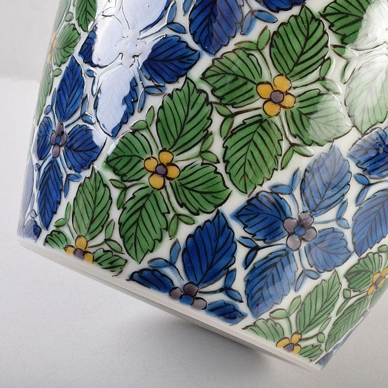 九谷焼 宮川哲爾造 色絵草花更紗文 壺 共箱 M R9209B - メルカリ