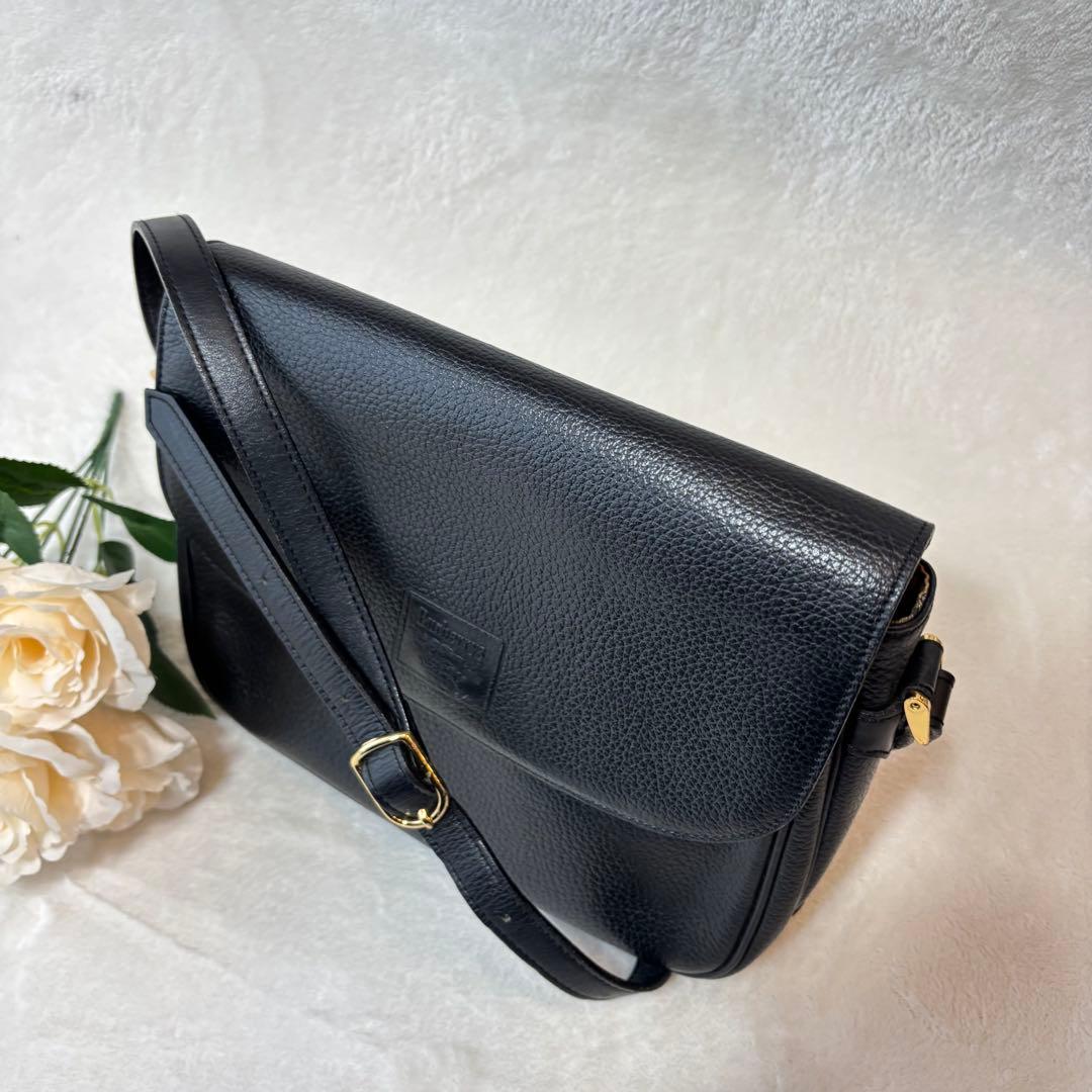 美品✨バーバリー ショルダーバッグ ノヴァチェック レザー ブラック