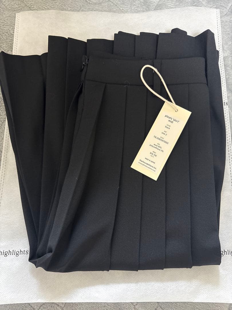 スカート thehighlights pleats 'skirt' midi black