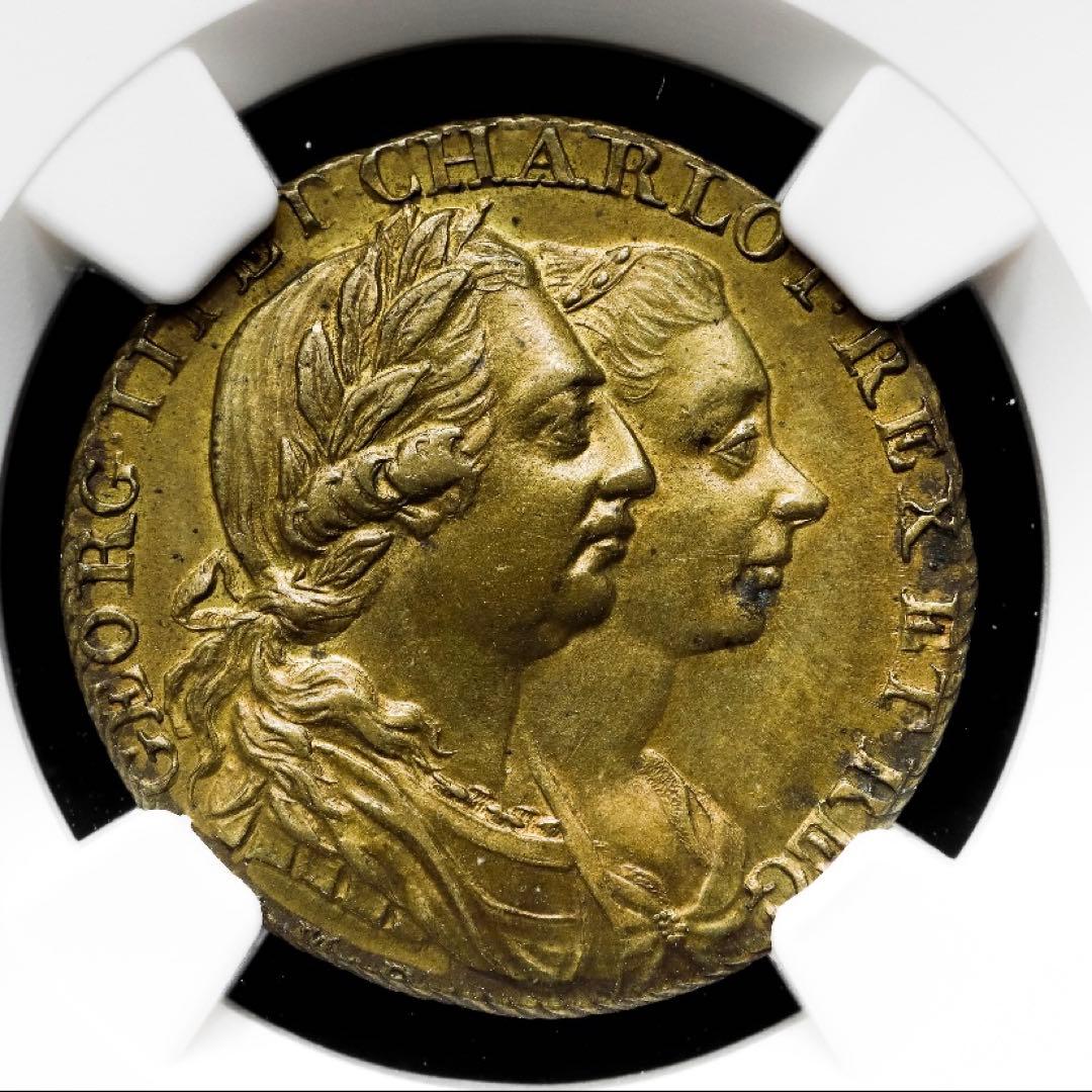 TOP POP⁉️1761年 ジョージ3世　戴冠式銅メダル 店主オススメ】1761年ジョージ3世戴冠記念メダル【MS60