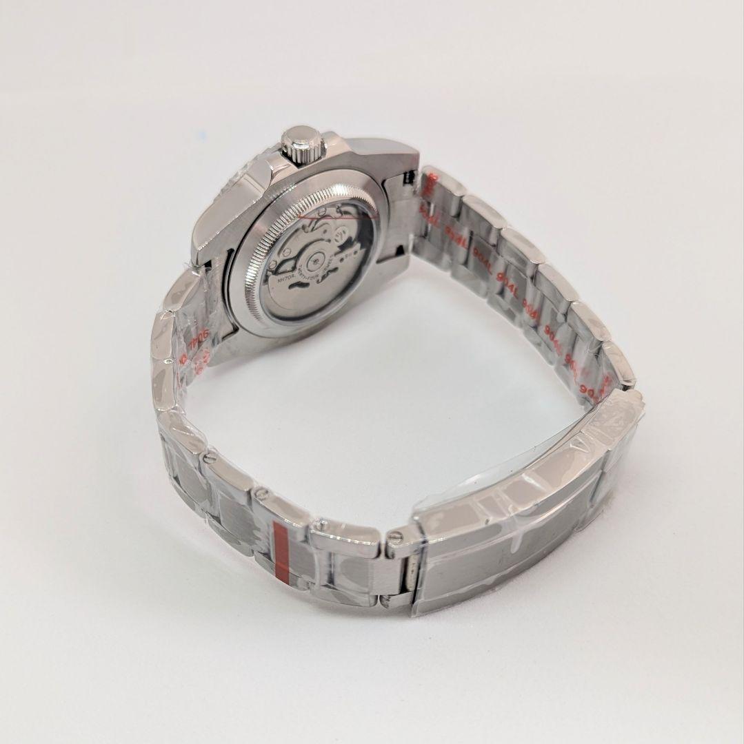 【NH70 MOD カスタム 自動巻 腕時計】カスタム 裏スケ 緑