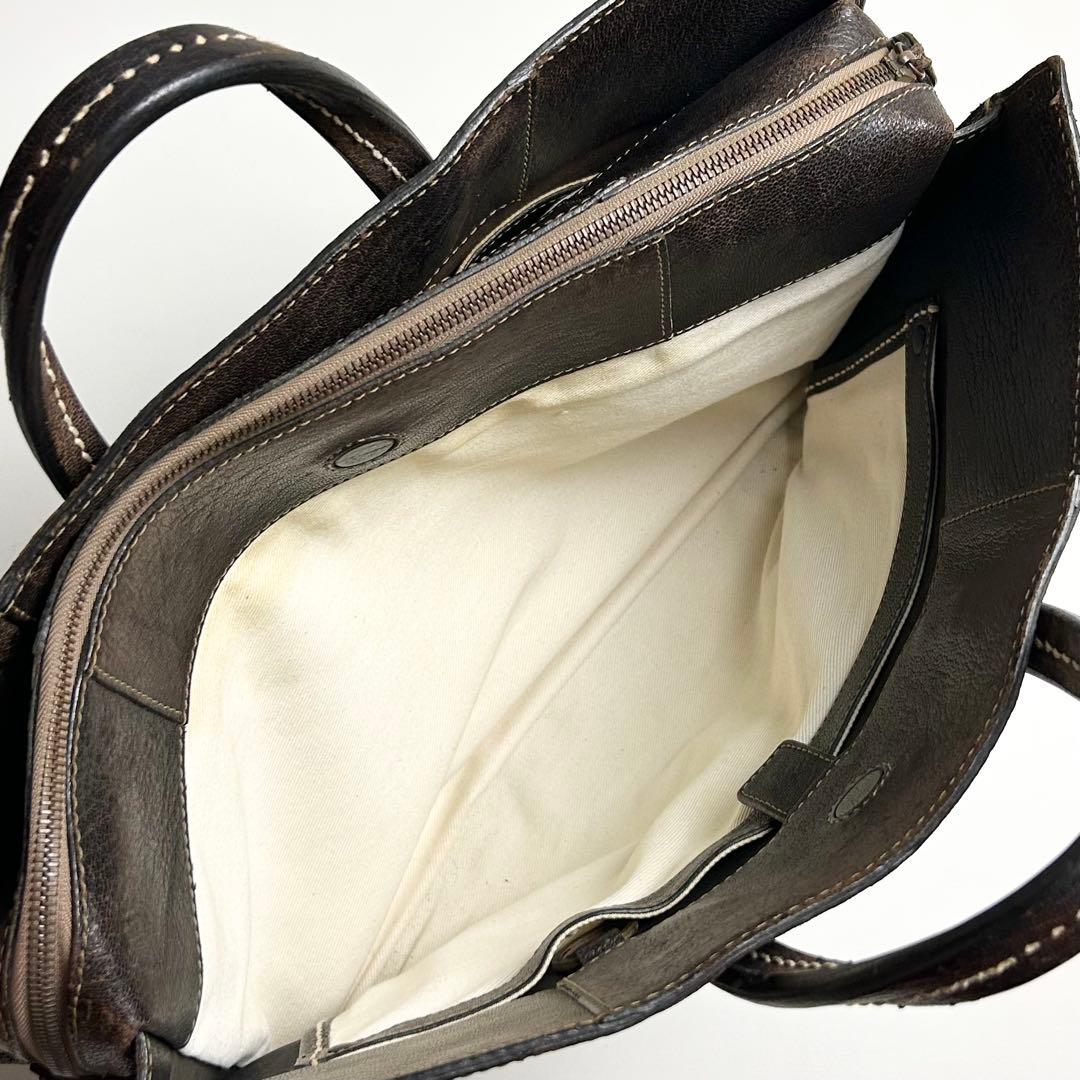 【希少】ダンゲンテン/アンティーク加工レザーブリーフケース/ビジネスバッグ/鍵付