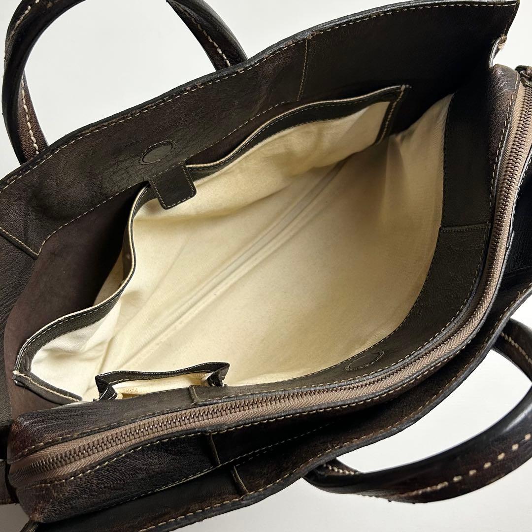 【希少】ダンゲンテン/アンティーク加工レザーブリーフケース/ビジネスバッグ/鍵付