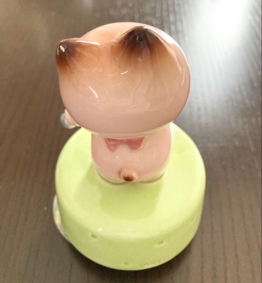 サンリオ メローチューン 陶器 置物 オルゴール 昭和 レトロ 猫