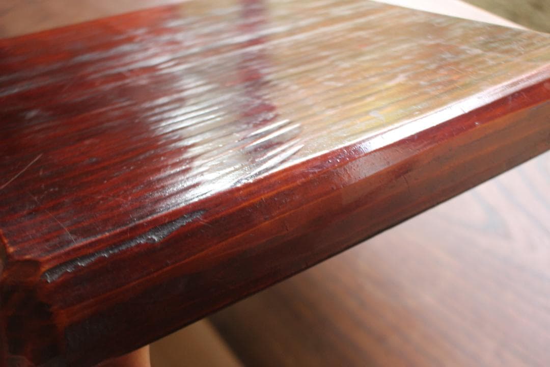 堅牢刳り貫き木地に時代漆の映える讃岐彫の四方盆（検民芸讃岐盆お膳お盆